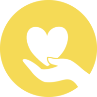 Huoli pois -kuvalogo - Keltainen